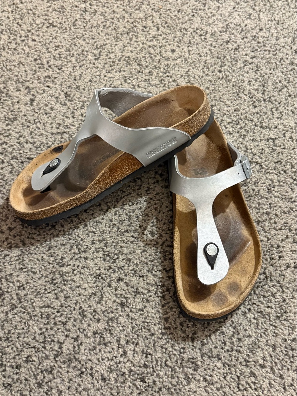Birkenstock Silver Gizeh SZ 40
